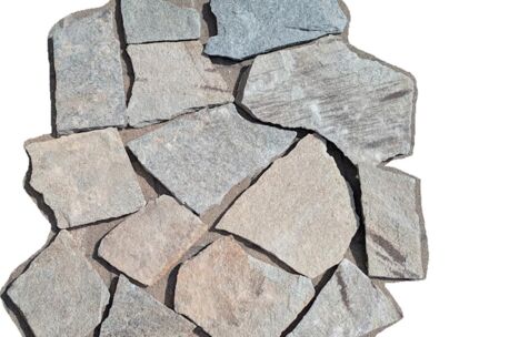 Flagstone kwartsiet Greige flagstone Kwartsiet Greige 30-50 cm x 2/3 cm 70 kg/ m²